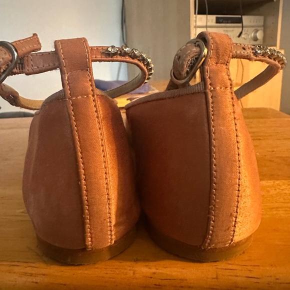 Anthropologie Pink Flats with Rhinestone Ankle Strap - Picture 5 of 5